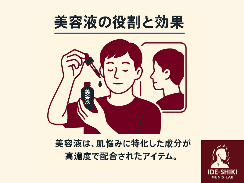美容液の効果と役割をまとめたイラスト