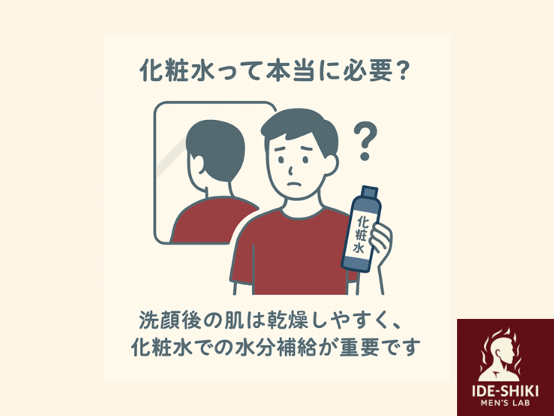 化粧水がなぜ必要なのかをイラストで説明している画像