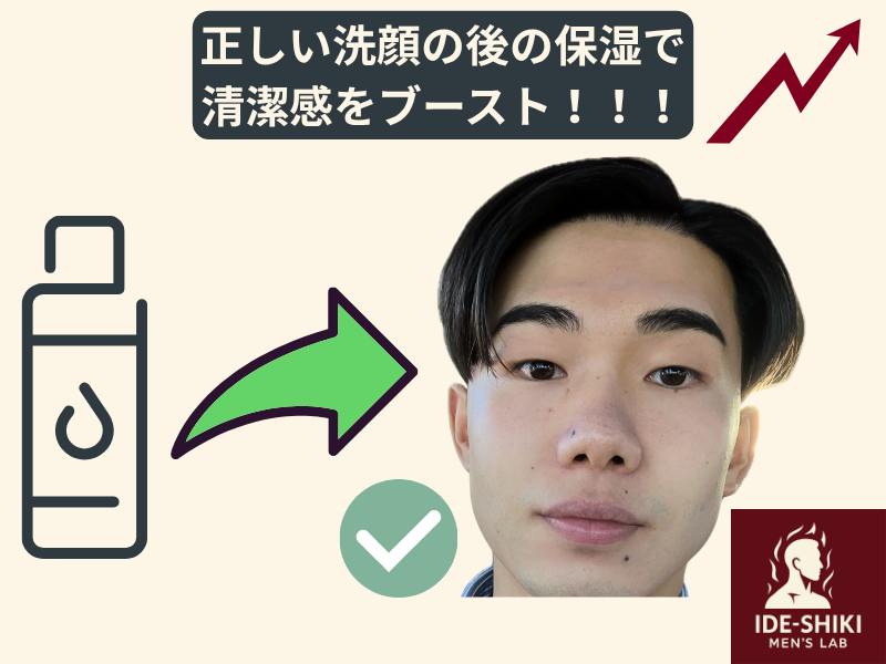 洗顔後の保湿の重要性を伝える画像